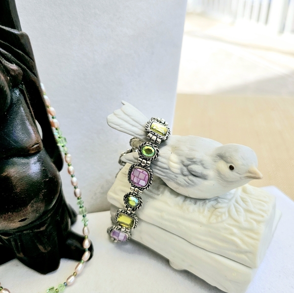 SET! 925 Pearl & Glass Bead Choker with Lia Sophia Granada Bracelet SET! - Picture 8 of 13